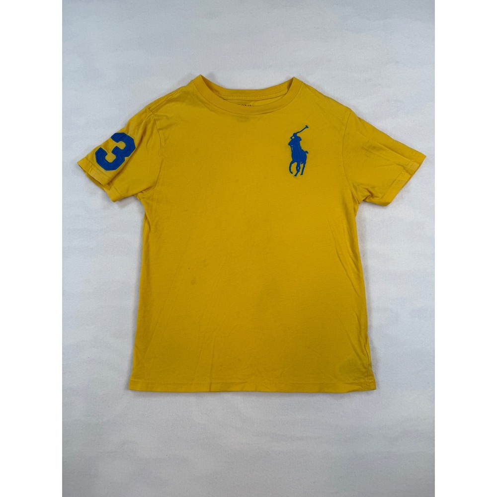 Polo Ralph Lauren 8 Tee Shirt Preppy Cotton Big Pony Yellow